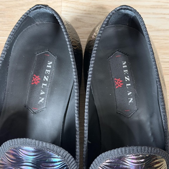 Mezlan Duque Shoes Mens 10.5 Black Marbleized Calfskin Leather Loafers Spain main image 6